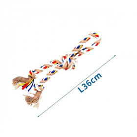 Bavlnené lano s 3 uzlami Nobleza - 36cm (béžové)