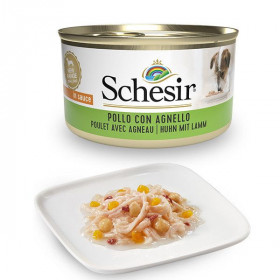 Schesir Dog Adult Petit Cousine - Kuracie filety a jahňacie 85g