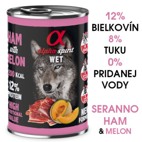 Alpha Spirit Dog Wet - Ham & Melon 400g